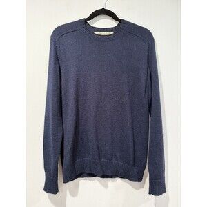 Mollusk Crew Neck Sweater Mens Navy Small Knit Alpaca Wool Pullover Stretch